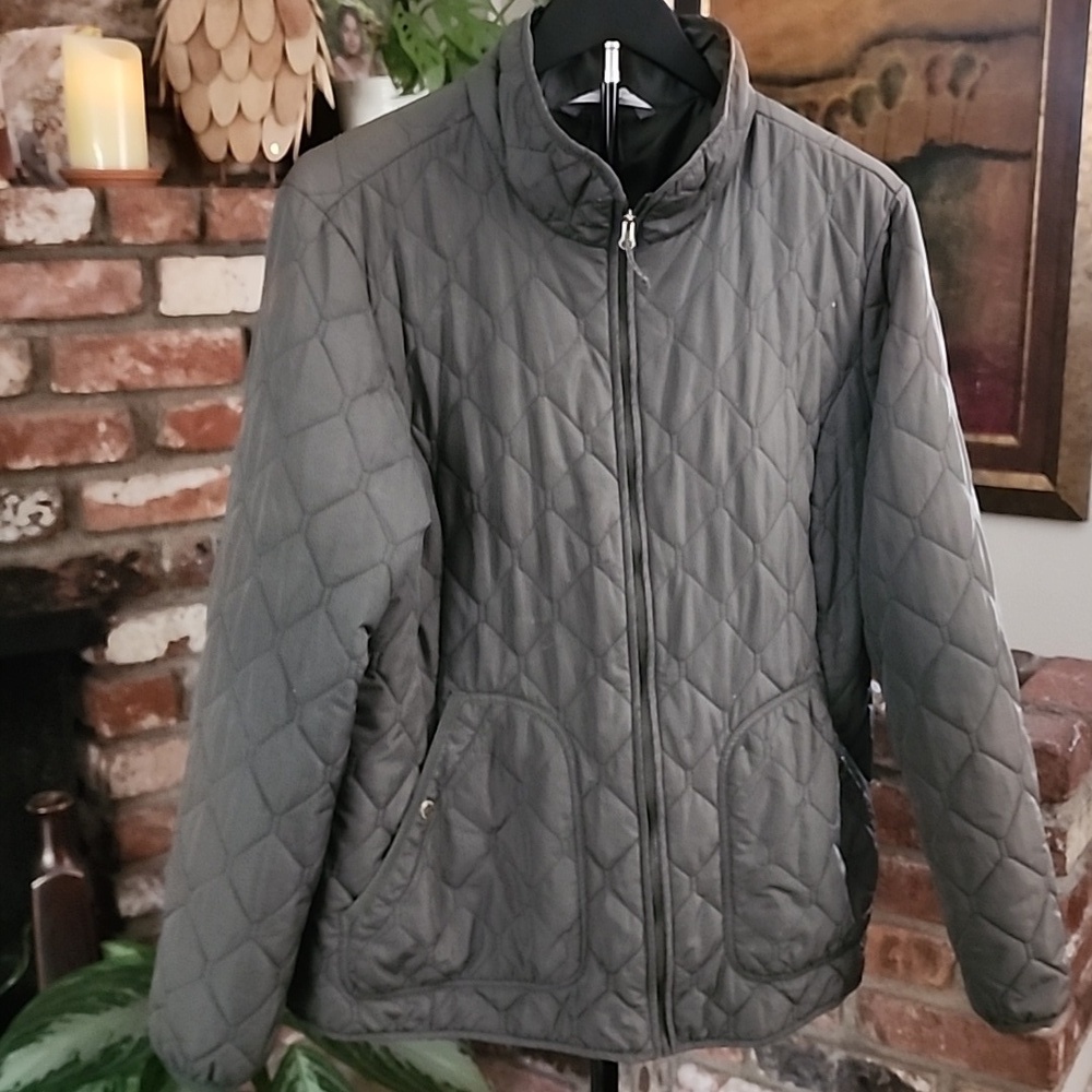 Eddie Bauer Quilted Jacket Charcoal Gray